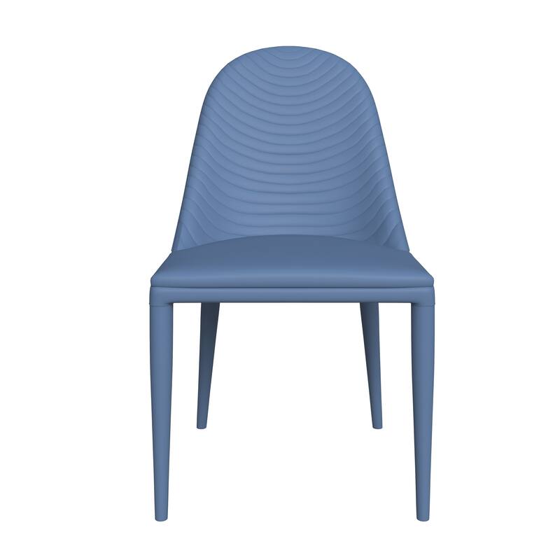 Seville Modern Dining Side Chair Armless, Leather, Metal Legs by LeisureMod