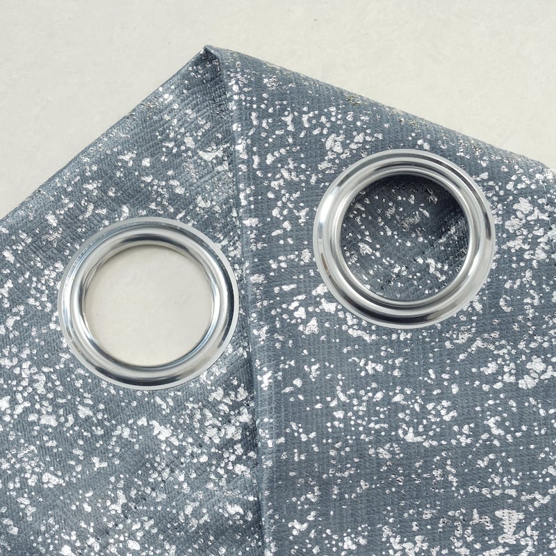 Dainty Home 2 Pack Artisinal 100% Blackout Grommet Curtain Panel Pair with 3D Lurex Texture