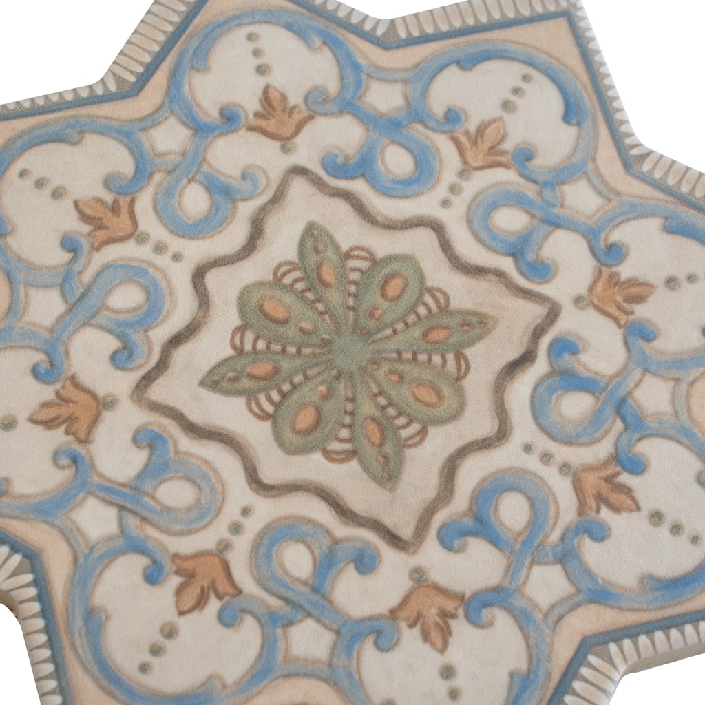 Apollo tile 7" x 7" Terralis Matte Terracotta Soft Gray-Blue Porcelain Tile (6.46 sq ft/case) - 16 Pack
