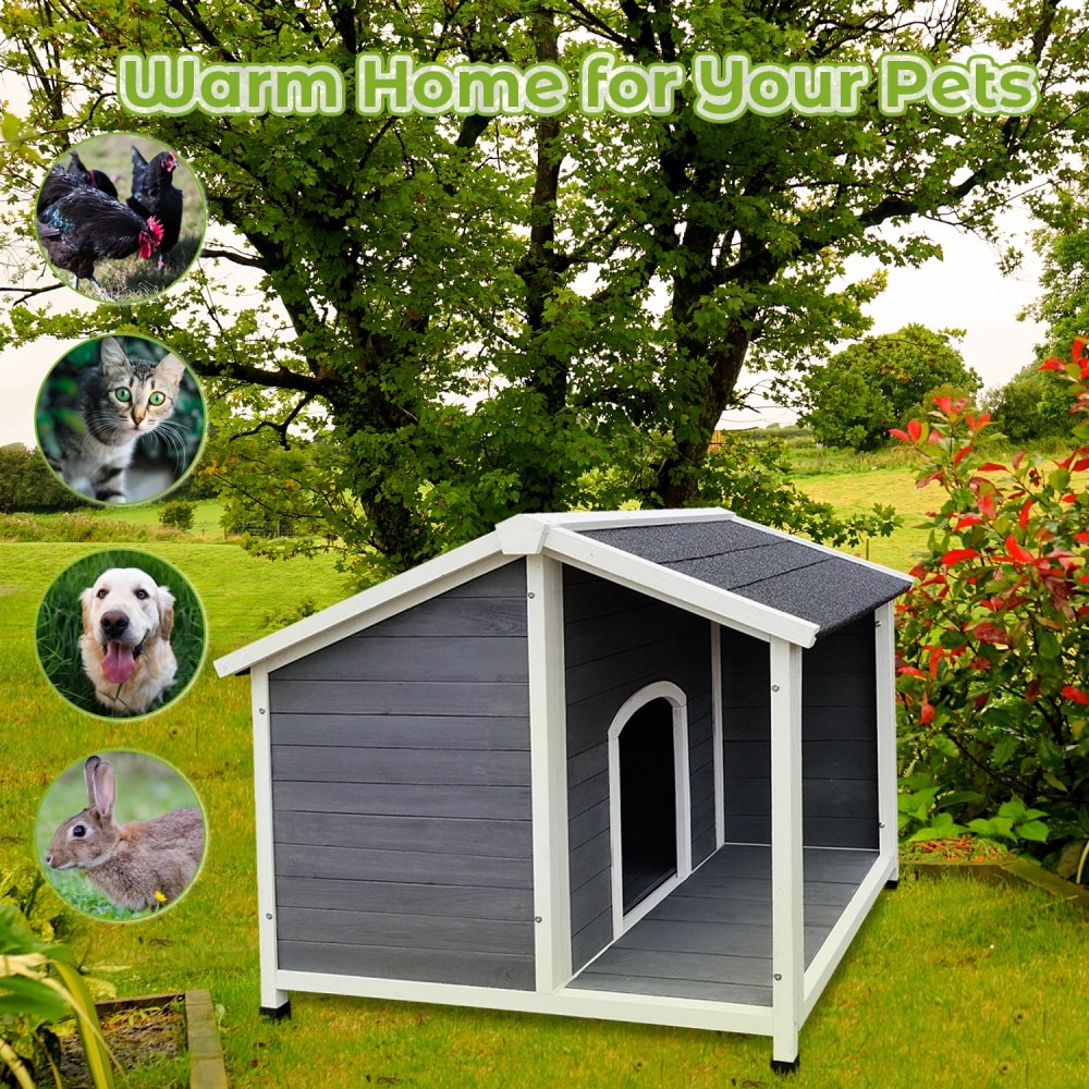 Outdoor Wooden Waterproof Windproof Dog House and Warm Dog Crates