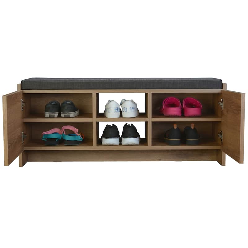 Niche Shoe Storage Cabinet with Shelves and Bench