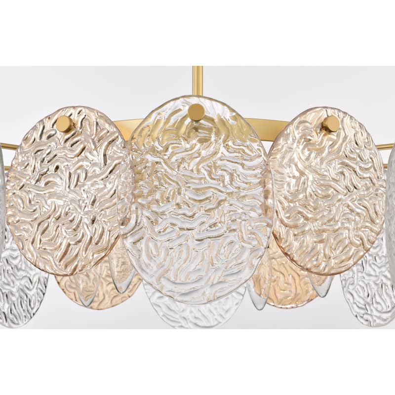 Daim 18 Inch Texed Glass Wheel Chandelier 4 Light - N/A