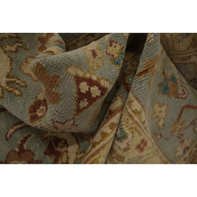 Hand Knotted Oriental 100% Wool Carpet Traditional All-Over Navy Blue & Blues Ziegler Area Rug - 3' 10'' X 2' 0''