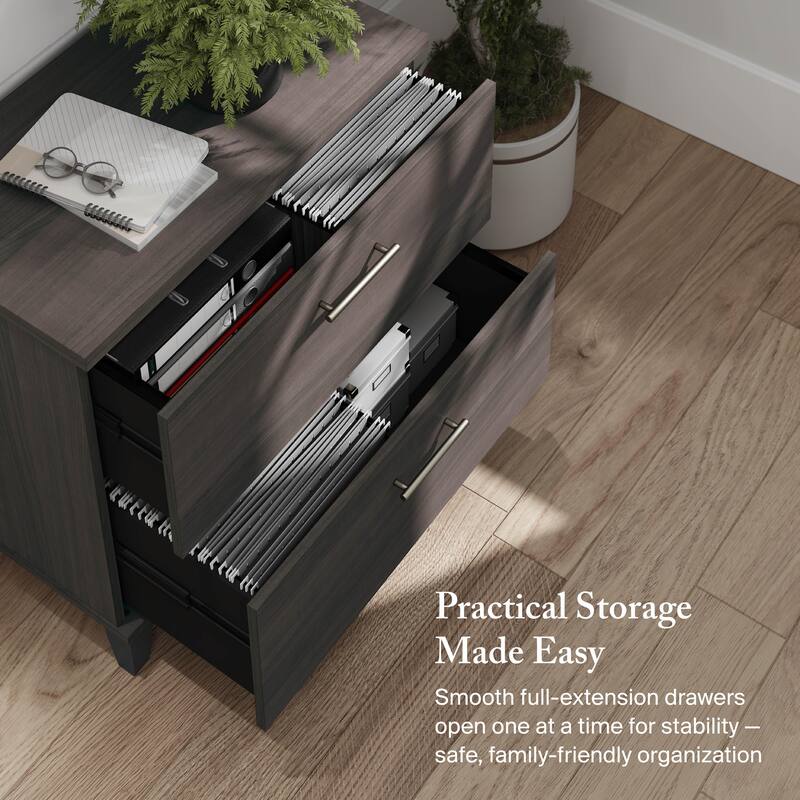 Bush Furniture Somerset 2 Drawer Lateral File Cabinet with Storage