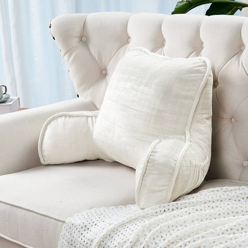 Textured Velvet Bedrest Reading Pillow Cover & Filling