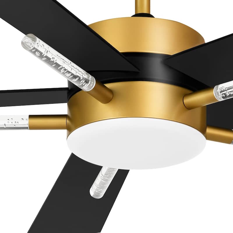 Moasis 5 Blades 60'' Ceiling Fan with Lights and Remote Control,Crystal Rod Design and Memory Function
