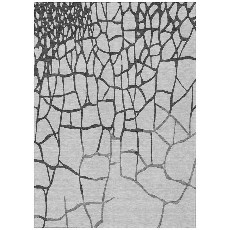 Machine Washable Indoor/ Outdoor Abstract Webby Chantille Rug