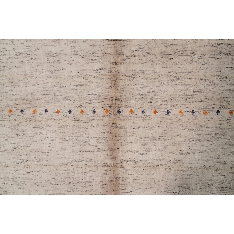 Hand Knotted Oriental 100% Wool Carpet Tribal Animal Pictorial Beige & Ivories Gabbeh Area Rug - 11' 10'' X 5' 1''