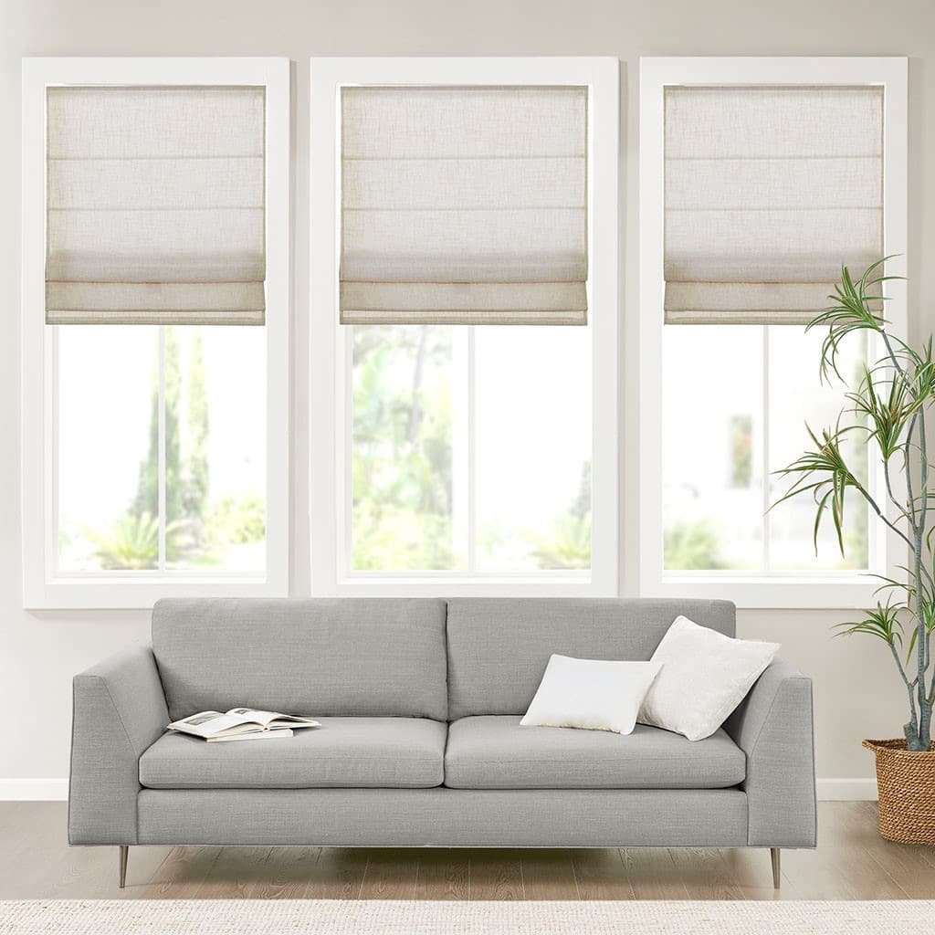 Linen Blend Light Filtering Cordless Roman Shade 27x64"