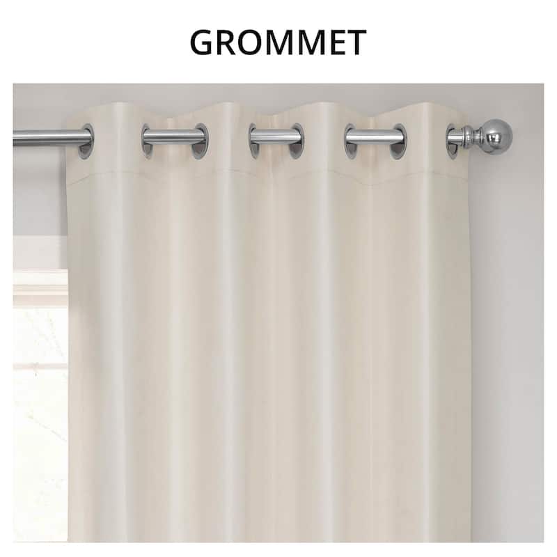 Exclusive Fabrics Textured Dupioni Faux Silk 84-inch Grommet Blackout Grommet Curtain (1 Panel) - 50 x 84