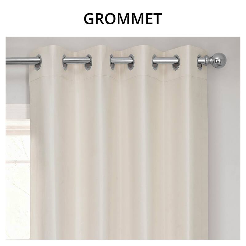 Exclusive Fabrics Textured Dupioni Faux Silk Blackout Grommet Curtain Panel
