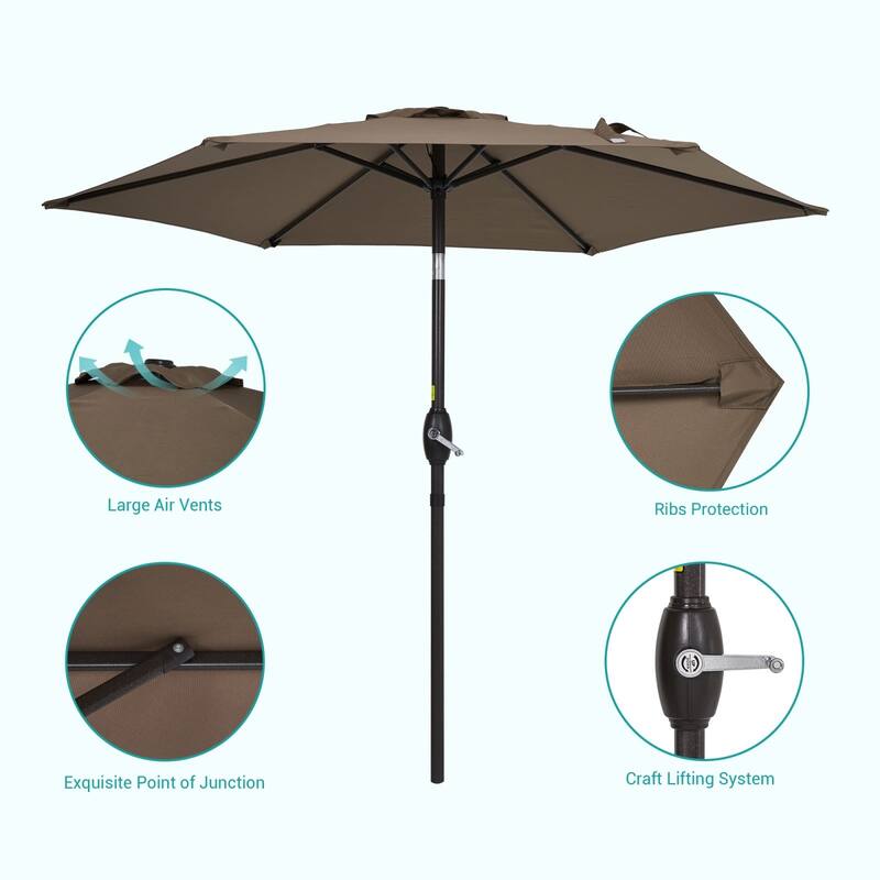 Bonosuki 7.5-foot Waterproof Sunshade Canopy Patio Umbrella