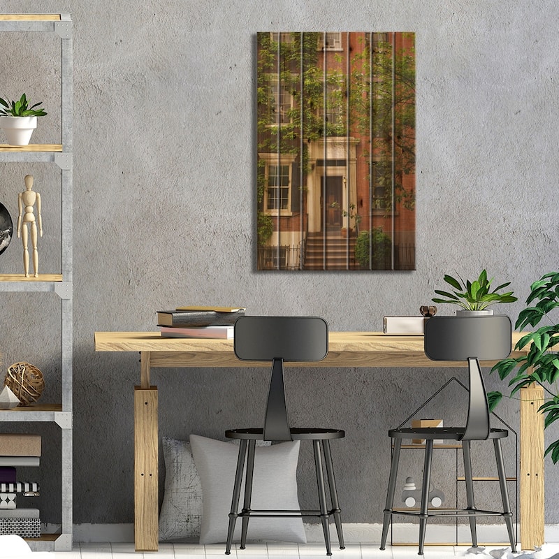 Greenwich Village NYC Print On Wood by Ann Hudec - Multi-Color