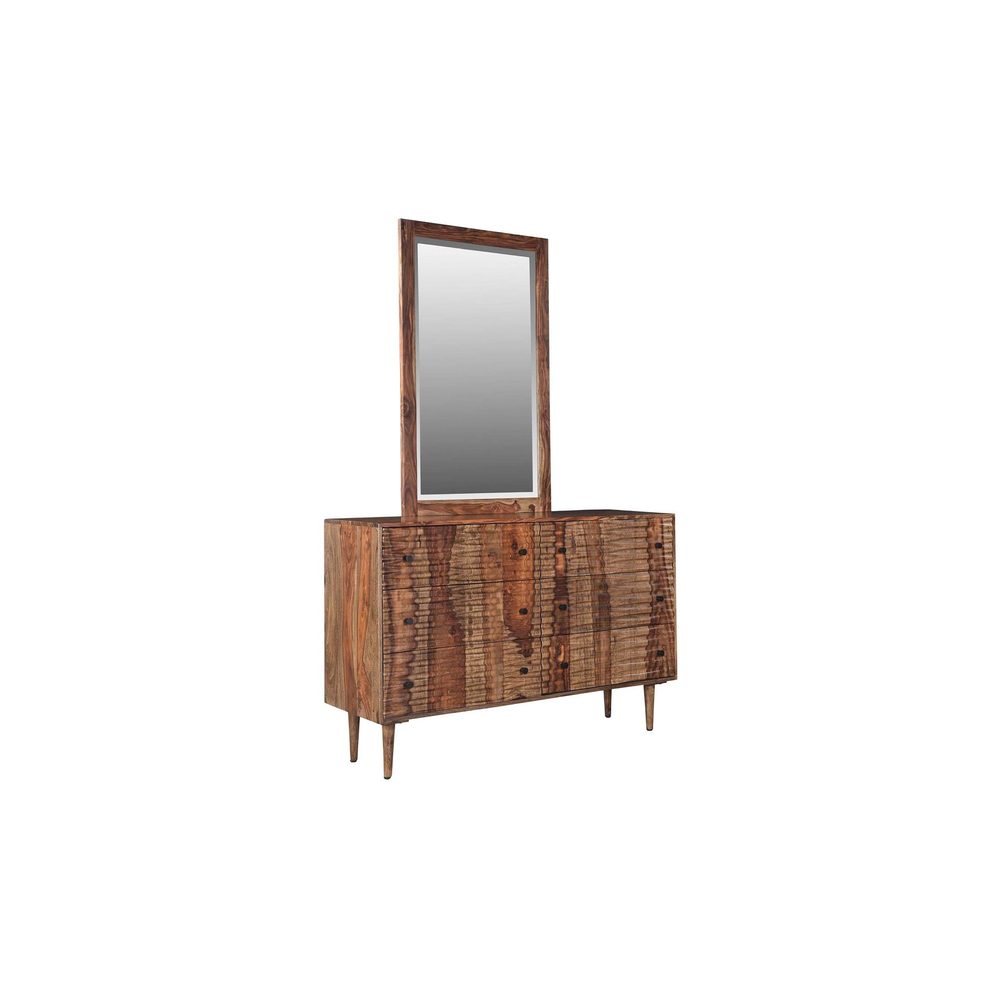 porter mid century modern dresser Porter Designs Waves Mid-Century Modern Solid Sheesham Wood Dresser, Brown  - Bed Bath & Beyond