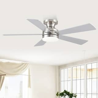 Kviflon 46" Low Profile Ceiling Fan with Light and Remote 3 Color Temperature Dimmiable LED,Powerful Airflow,DC Motor