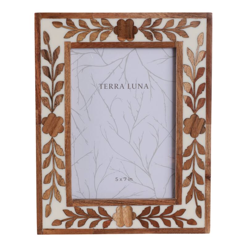 Wood Glass Decorative Photo Frame Handcrafted Boho for Home Display