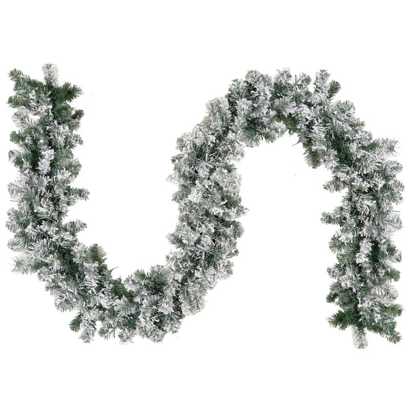 Flocked Madison Pine Artificial Christmas Garland - 9' x 10" - Unlit