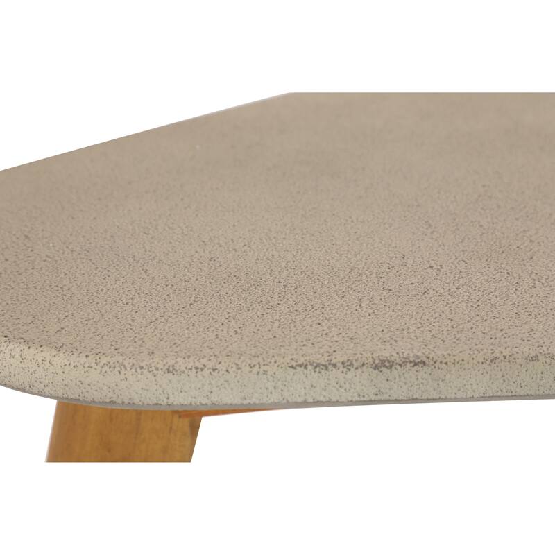 Gray Concrete Resin Modern Outdoor Dining and Accent Table Collection