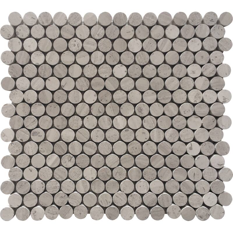 Apollo tile 11 x 12 Desert Hills Polished Beige Wooden Grey Marble Tile (4.83 sq ft/case) - 5 Pack