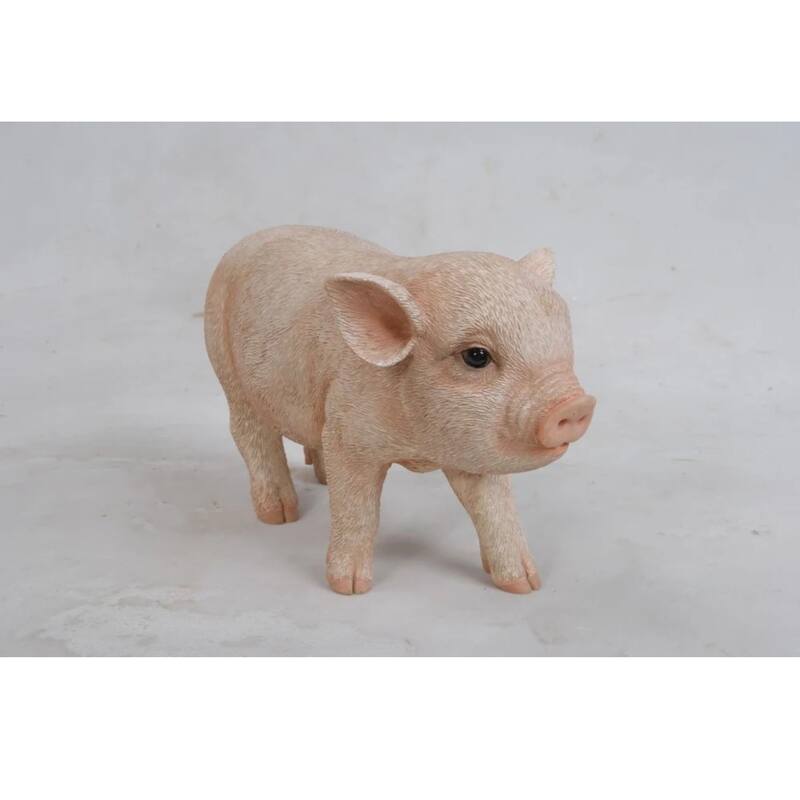 9" Standing Baby Piglet Outdoor Garden Statue