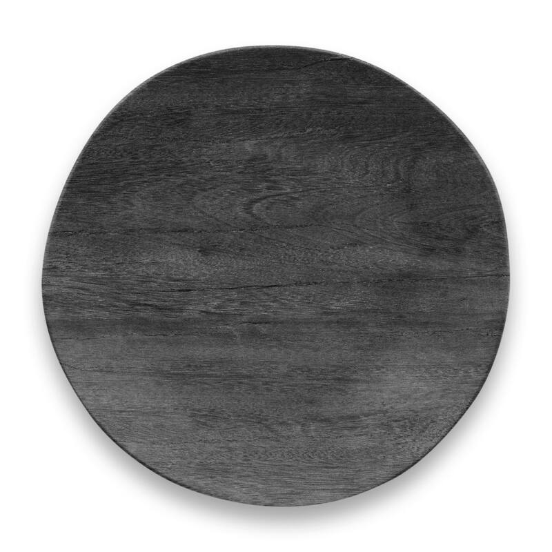 Abode Homewares Faux Real Blackened Planta Wood-look Dinner Plate - Black - 10.5" - Set of 6