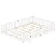 preview thumbnail 89 of 109, Pine Wood Floor Bed with Safety Guardrails and Door for Kids, Boys, Girls, Bedroom