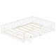 preview thumbnail 20 of 26, Queen Size Pine Wood Floor Bed with Safety Guardrails and Door
