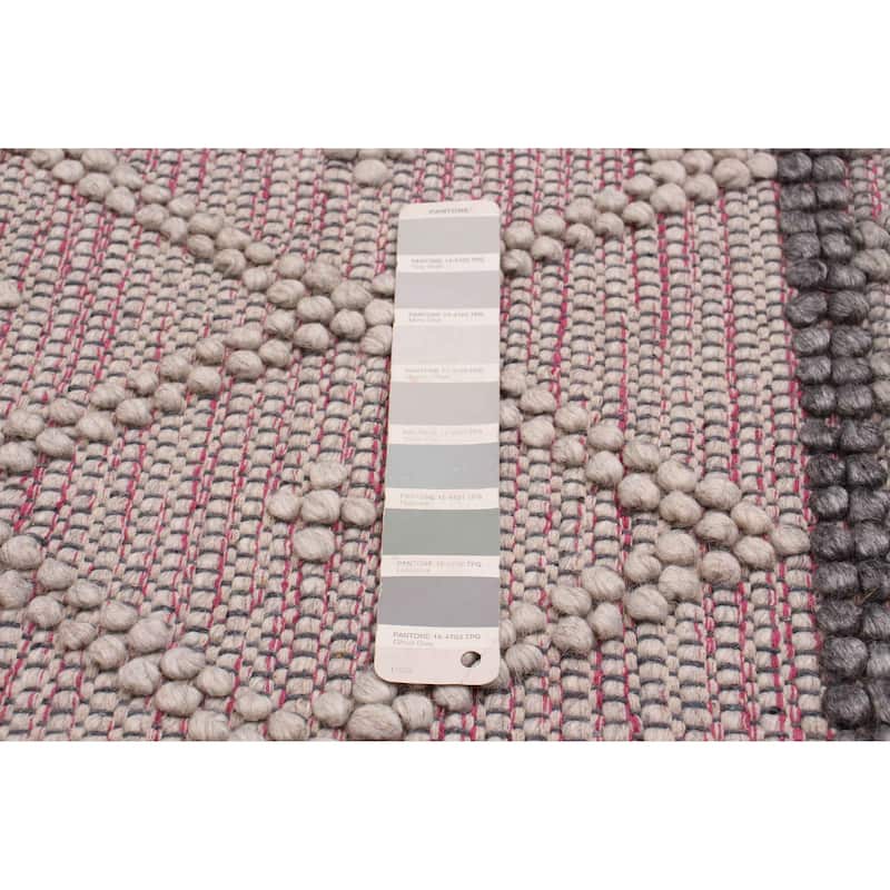 ECARPETGALLERY Braid weave Sienna Grey Wool Rug - 6'1 x 8'10