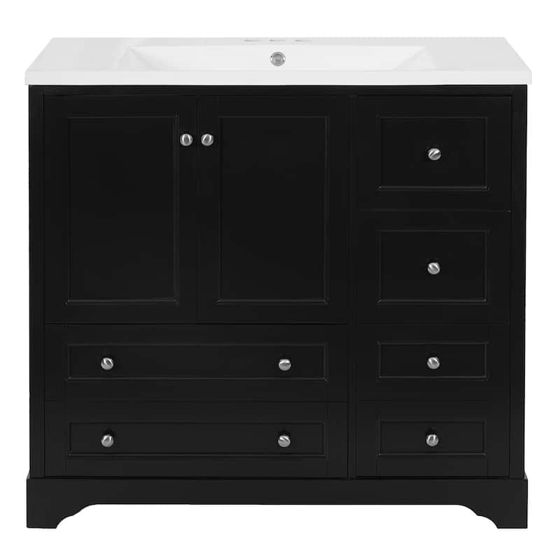 36 " Bathroom Vanity with Sink with 4 Drawers and Shelves