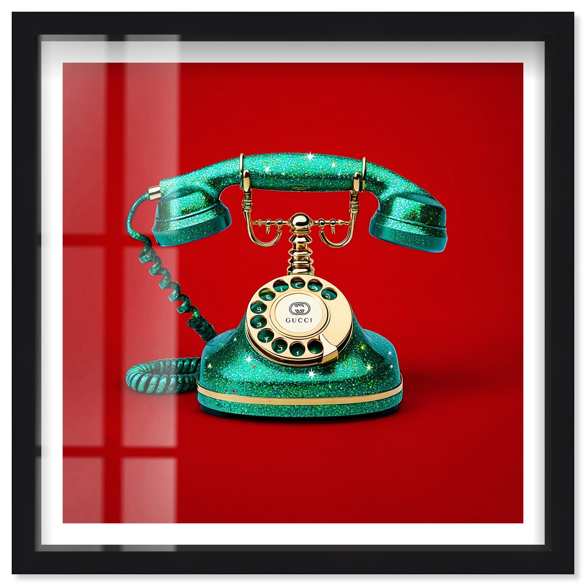 Teal Talker I Glam Wall Art Shadowbox Print by Notoriart