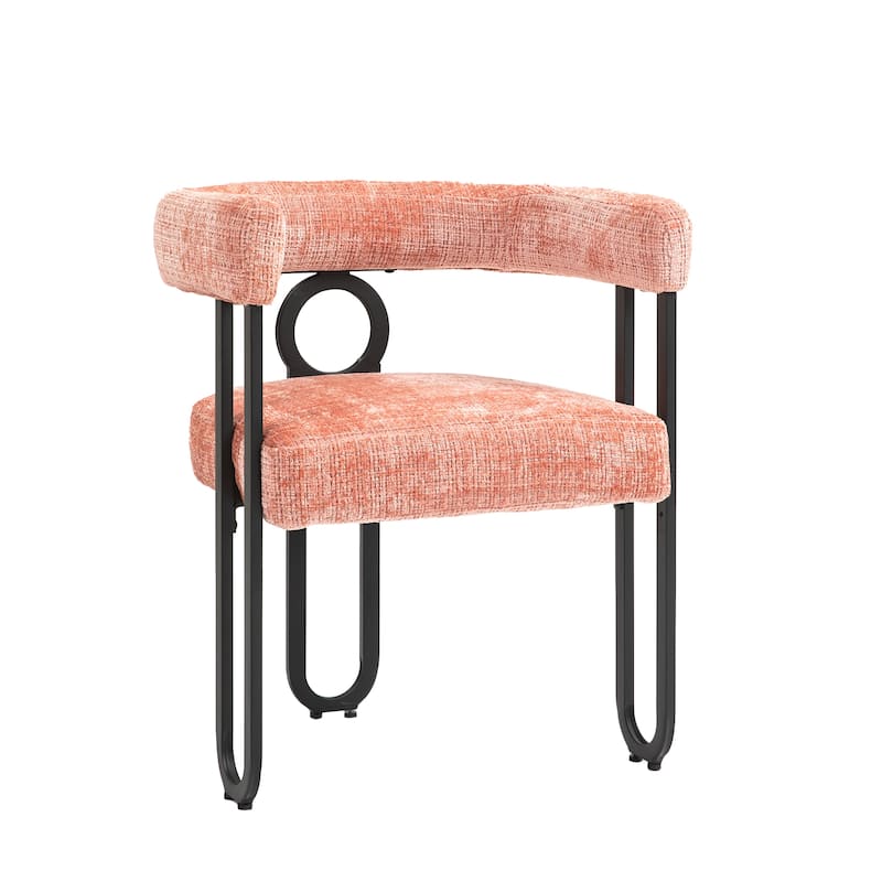 Chenille/Leather Upholstered Contemporary Designed Side Dining Chairs（set of 2）