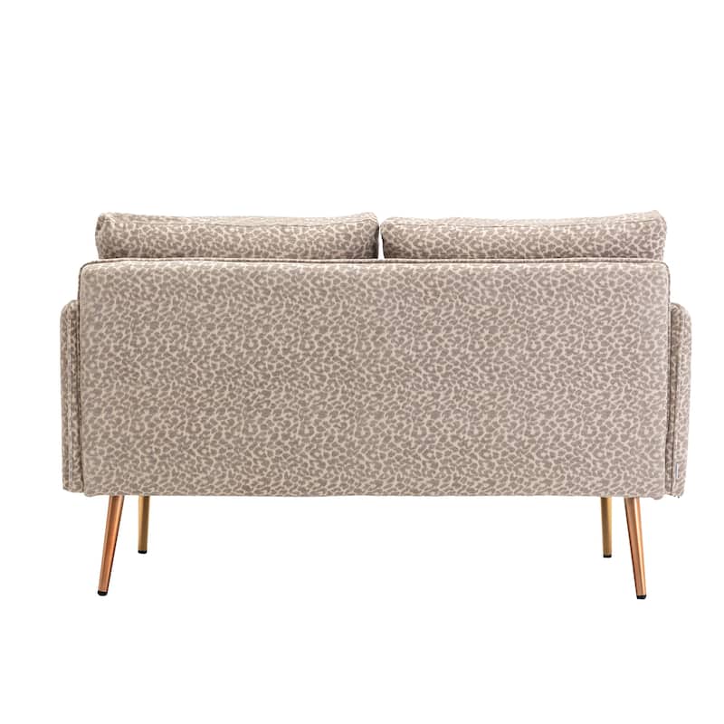 Polyester Upholstered Living Room loveseats sofa With Golden Legs