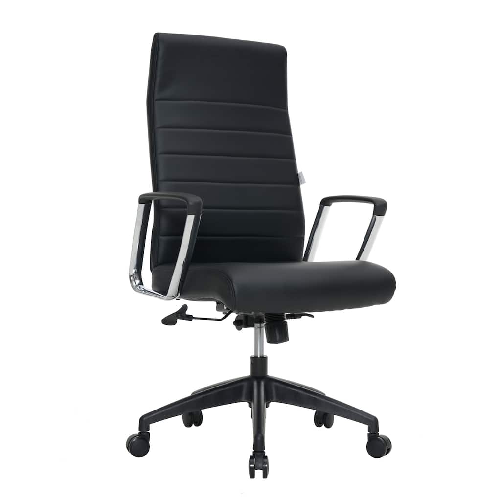 Modern Office Chair Leather High-Back Executive Swivel Task Chair Ergonomic Desk Chair