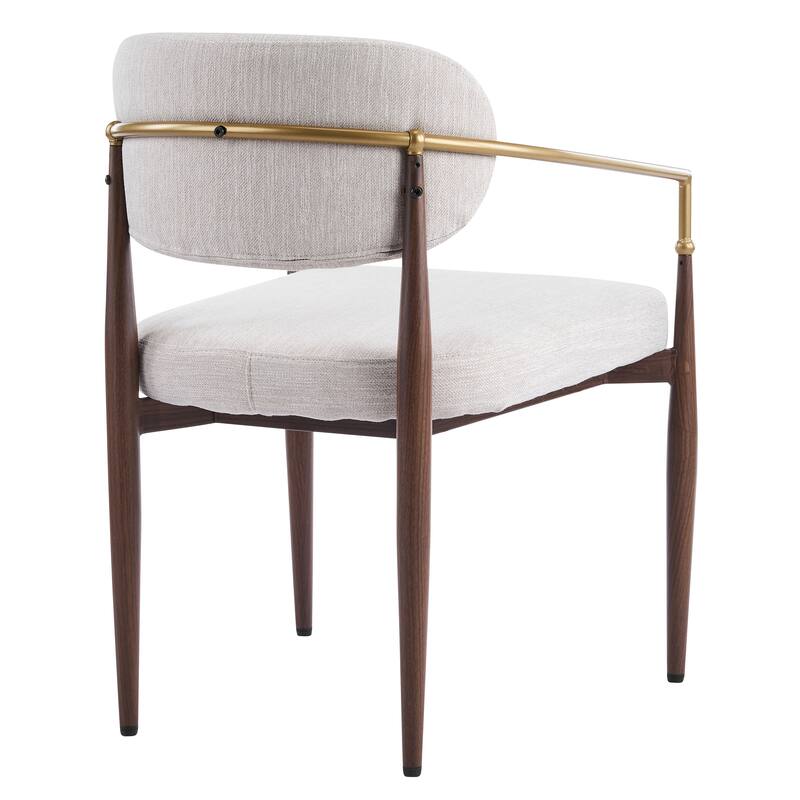 Christopher Knight Home - GlamCore Modern Upholstered Metal Base Dining Chairs with Gold Accents