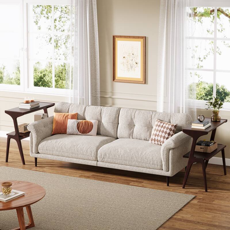 Narrow End Table for Living Room, 2-Tier Slim Sofa Side Table