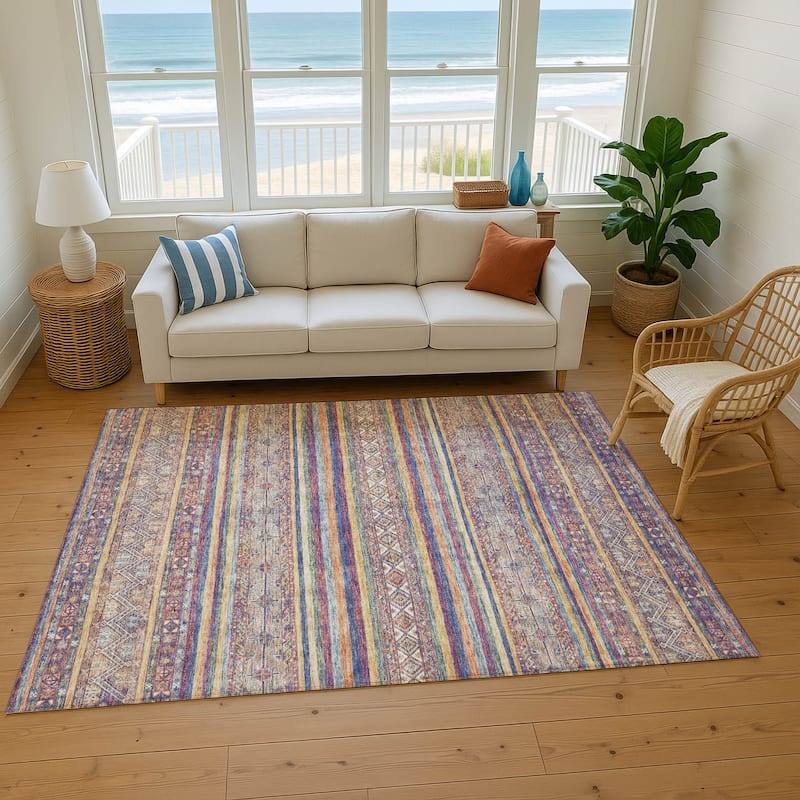 Premium Washable Super Soft Boho Stripes Mayfield Rug