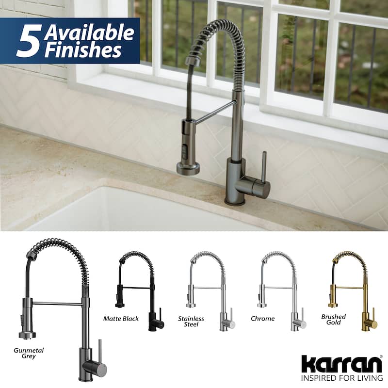 Karran Kadira Single-Handle Pull-Down Sprayer Kitchen Faucet