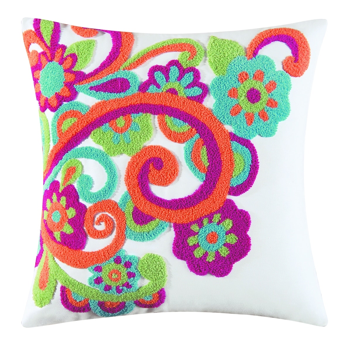 Flower Tufted 16 Inch Throw Decorative Accent Throw Pillow