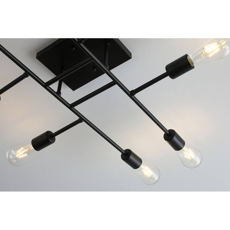 Modern 8-Light Sputnik Semi Flush Mount Ceiling Lamp