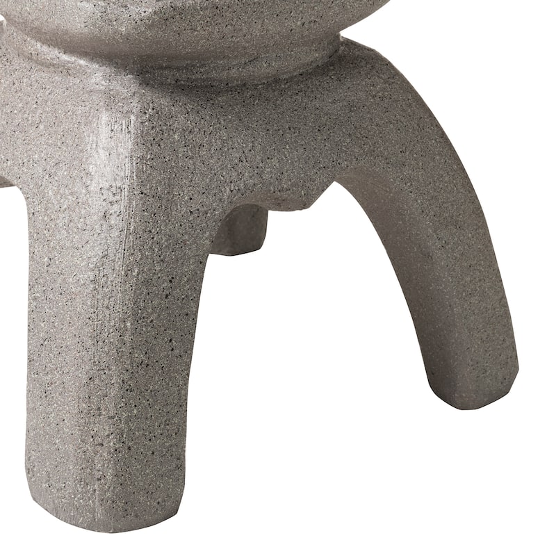 Glitzhome MGO Faux Concrete Pagoda Garden Statue Indoor and Outdoor Decoration