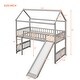 preview thumbnail 13 of 37, Cottage Style Twin Size Wood Loft Bed with Slide,Playhouse Design Solid Pine Wood Bed,Maximized Space Saving