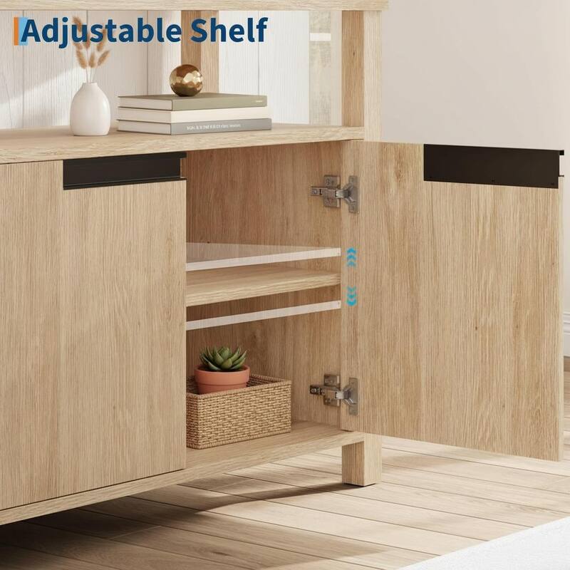 TV Stand, with Storage and Open Shelf