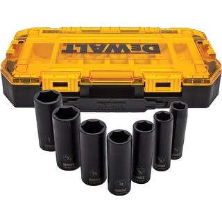 Dewalt Tough Box 7 pc. SAE 1/2 Drive Deep Impact Socket Set - Bed Bath ...
