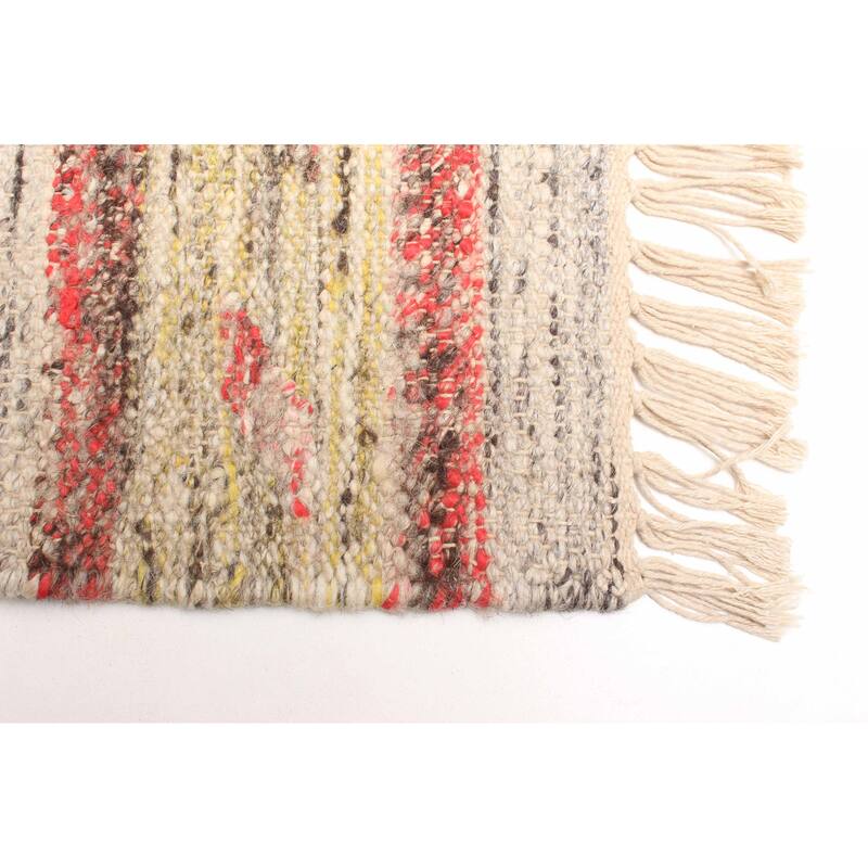 ECARPETGALLERY Flat-Weave Ankara FW Light Grey Wool Kilim - 5'8 x 7'10