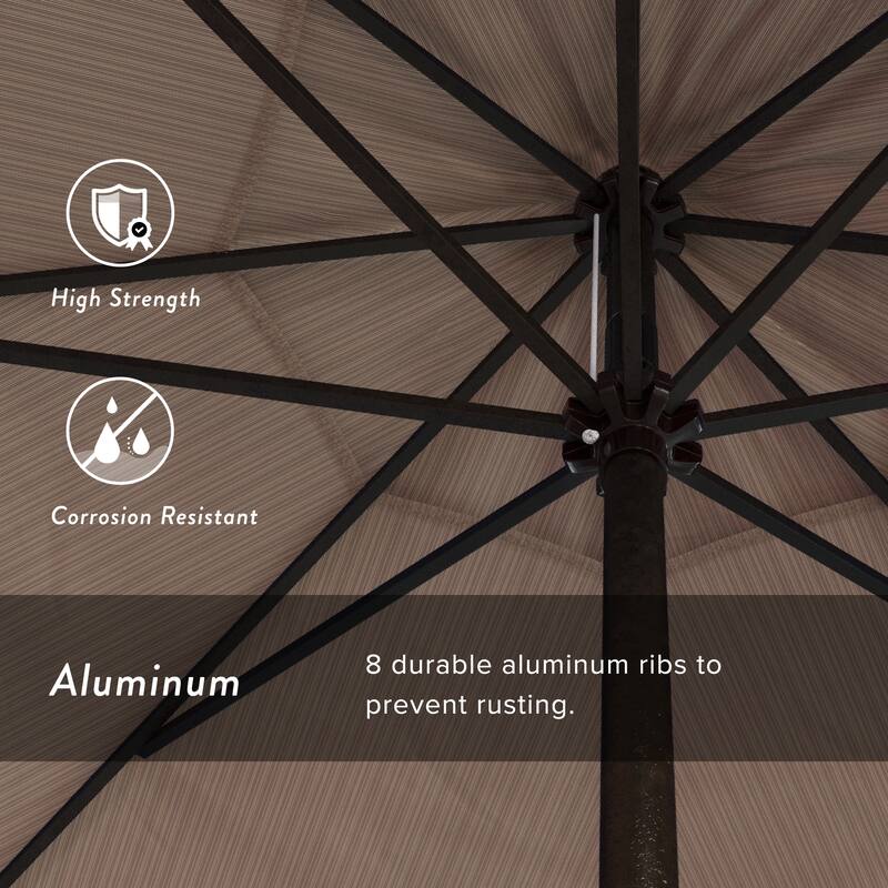 North Bend 7.5 Crank Lift Auto Tilt Patio Umbrella with Outdoor Rated Olefin Fabric by Havenside Home