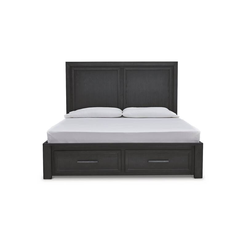 Signature Design by Ashley Foyland Black California King Panel Storage Bed