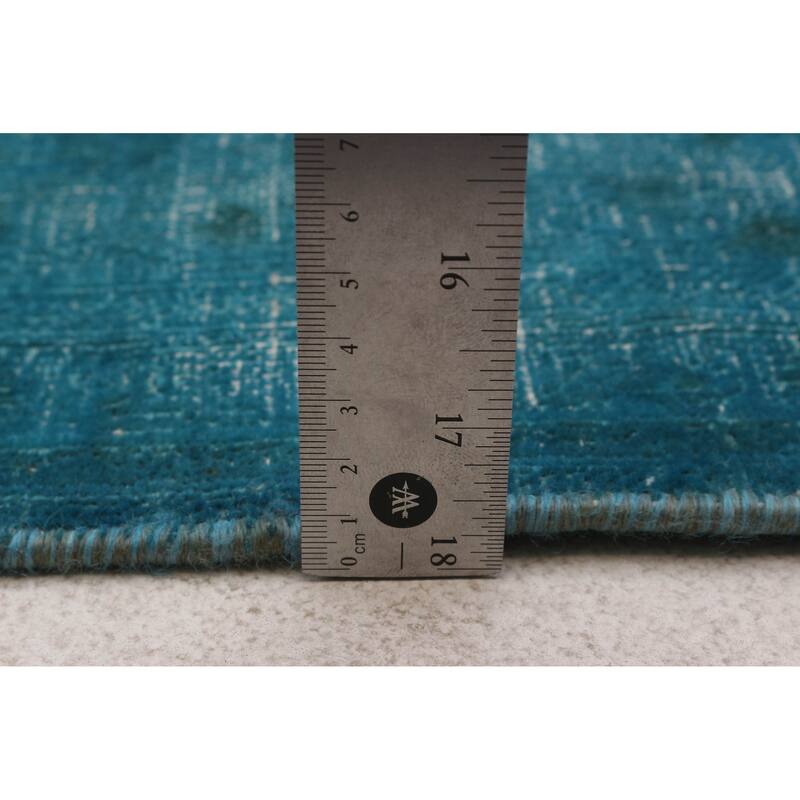 ECARPETGALLERY Hand-knotted Color Transition Turquoise Wool Rug - 6'6 x 9'1