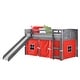 preview thumbnail 13 of 15, Twin Louver Low Loft with Slide in Antique Grey