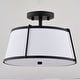 preview thumbnail 10 of 10, Marion 2-Light Mid-Century Modern Drum Semi Flush Mount Lighting Ceiling Fixture White Linen Shade for Entryway, Kitchen