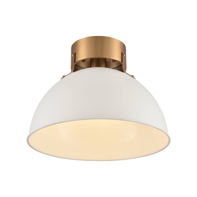 Elk Home Zayne Brushed Gold With Metal Shade 1 Light Semi Flush